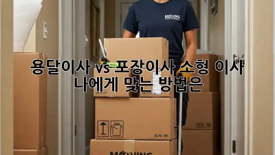 용달이사 vs 포장이사? 소형 이사, 나에게 맞는 방법은?